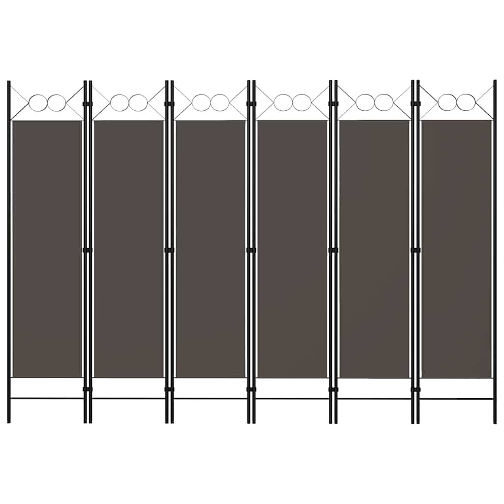 vidaXL Параван за стая 6 панела антрацит 240x180 cм