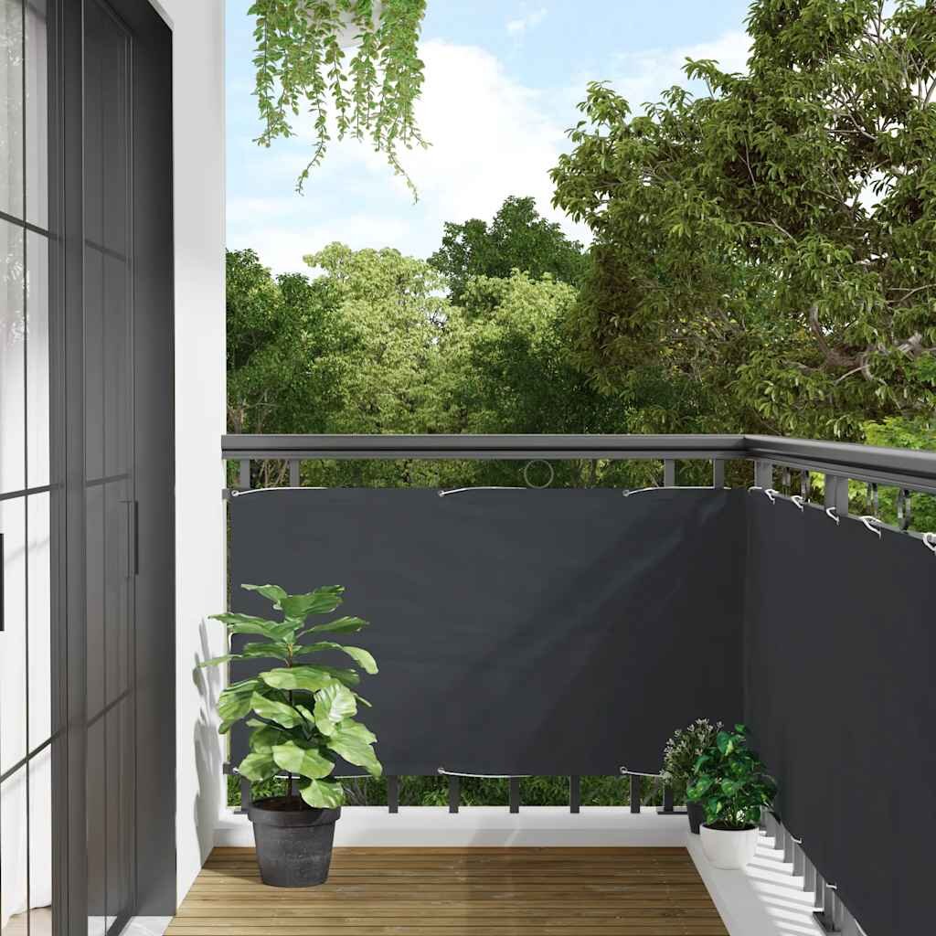 vidaXL Параван за тераса антрацит 400x75 см PVC
