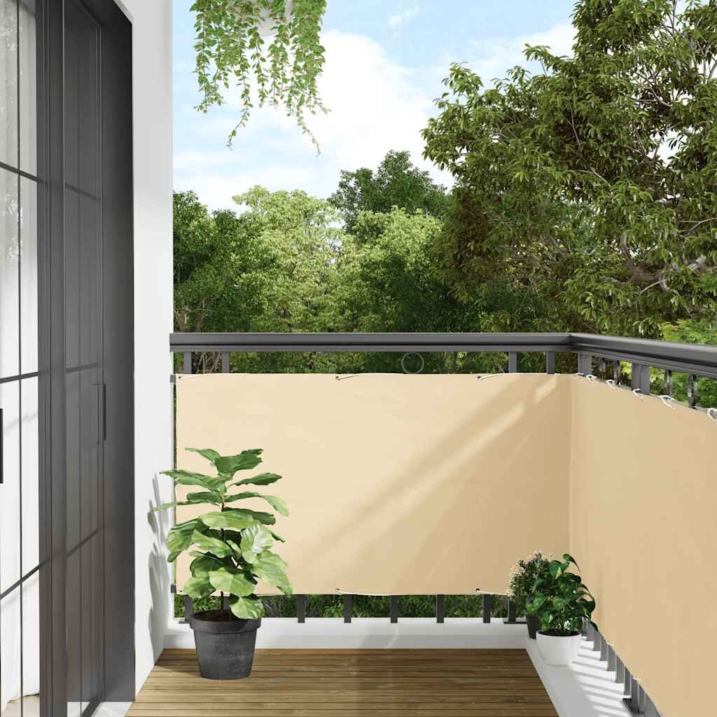 vidaXL Параван за тераса кремав 600x120 см PVC