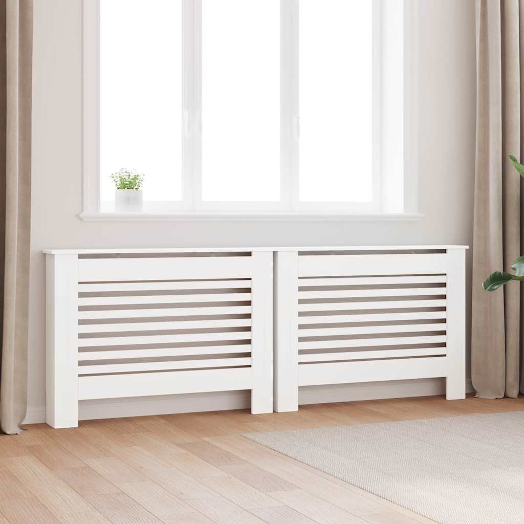 vidaXL Паравани за радиатори 2 бр бели 112x19x815 см МДФ