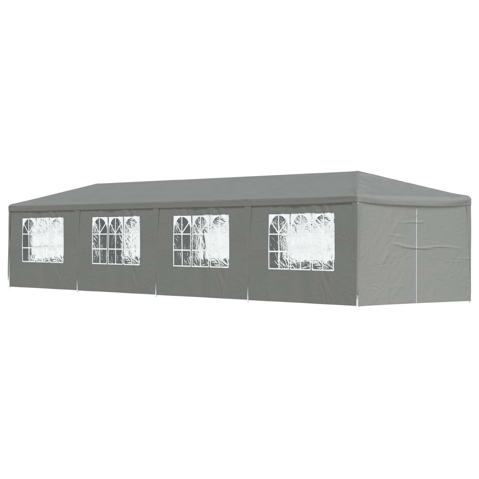 vidaXL Парти шатър 1200 x 300 x 255 см Светлосиво Полиетилен и стомана