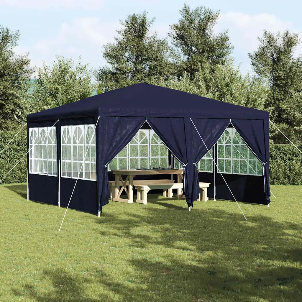 vidaXL Парти шатър Синьо 400 x 400 x 266 см Полиетилен
