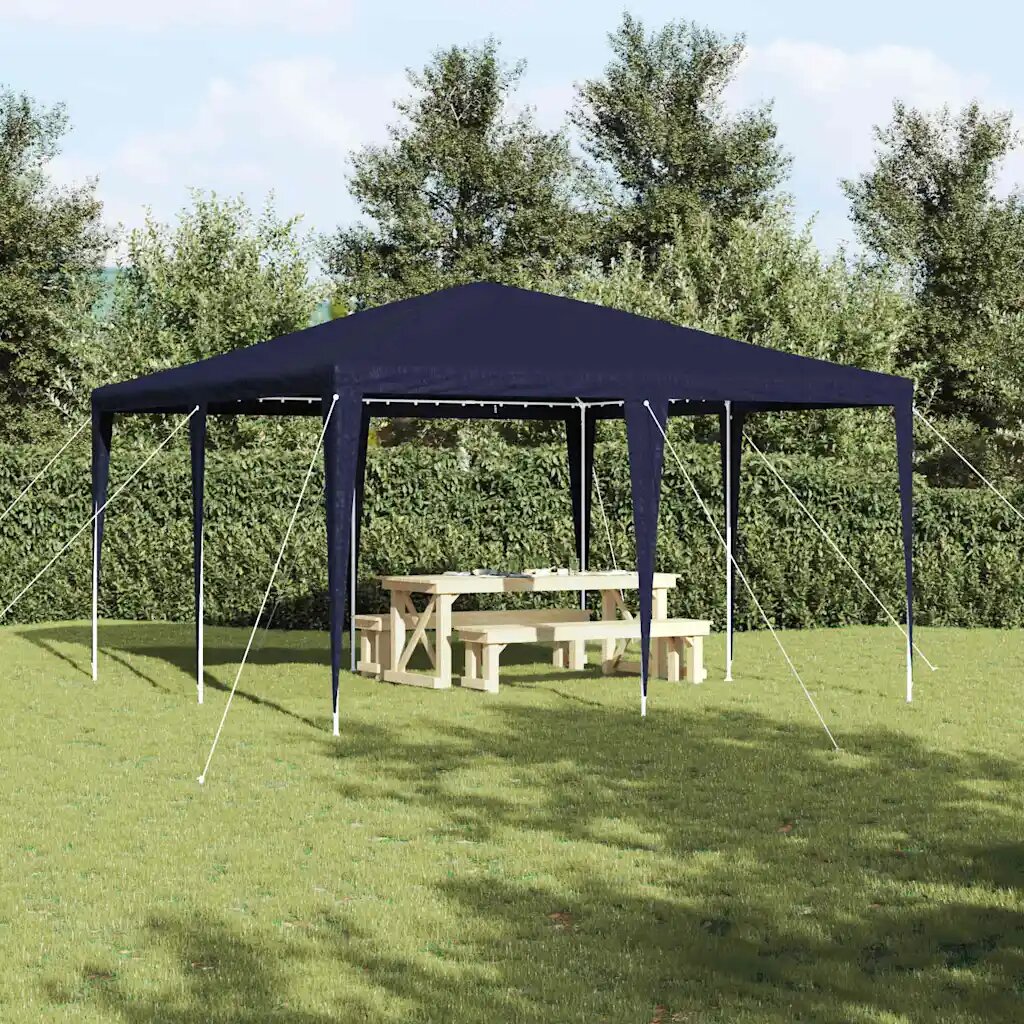 vidaXL Парти шатър Синьо 400 x 400 x 266 см Полиетилен и стомана