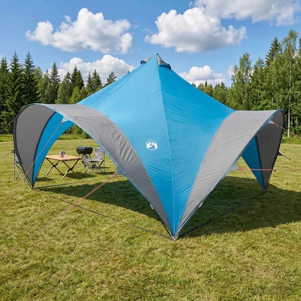 vidaXL Парти шатър Синьо 400 x 400 x 320 см Полиестер и стомана
