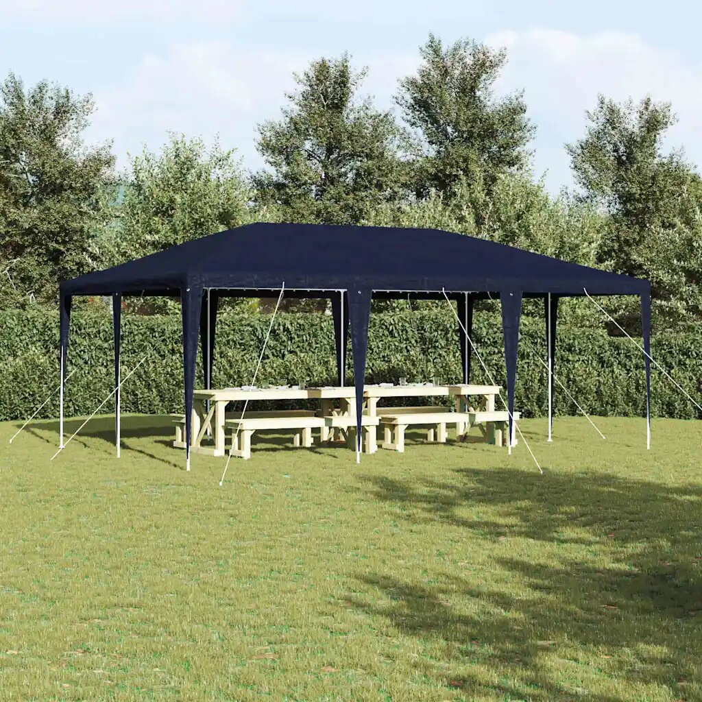 vidaXL Парти шатър Синьо 600 x 400 x 266 см Полиетилен и стомана