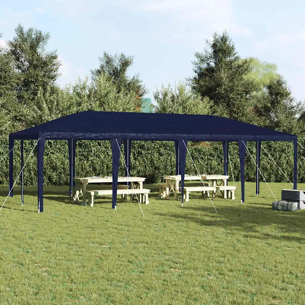 vidaXL Парти шатър Синьо 800 x 400 x 266 см Полиетилен и стомана