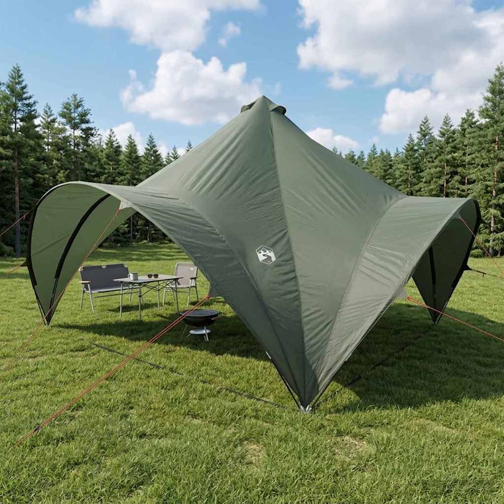 vidaXL Парти шатър Военнозелен 400 x 400 x 322 cm Полиестер и стомана