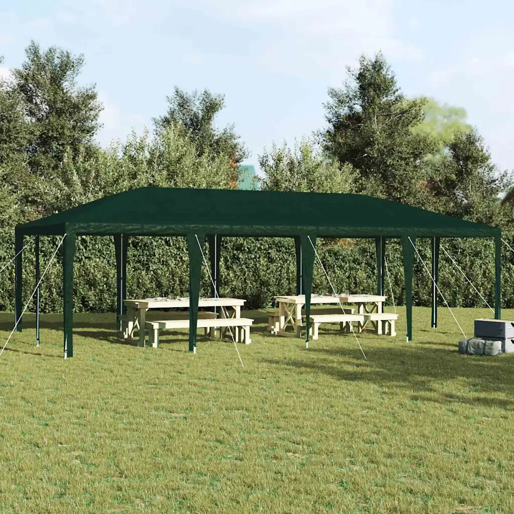 vidaXL Парти шатър Зелен 800 x 400 x 266 см Полиетилен и стомана