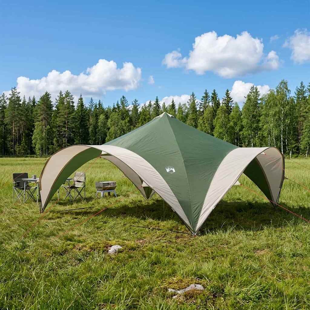 vidaXL Парти шатър Зелено 400 x 400 x 320 см Полиестер и стомана