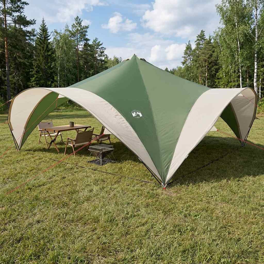 vidaXL Парти шатър Зелено 600 x 600 x 400 см Полиестер и стомана