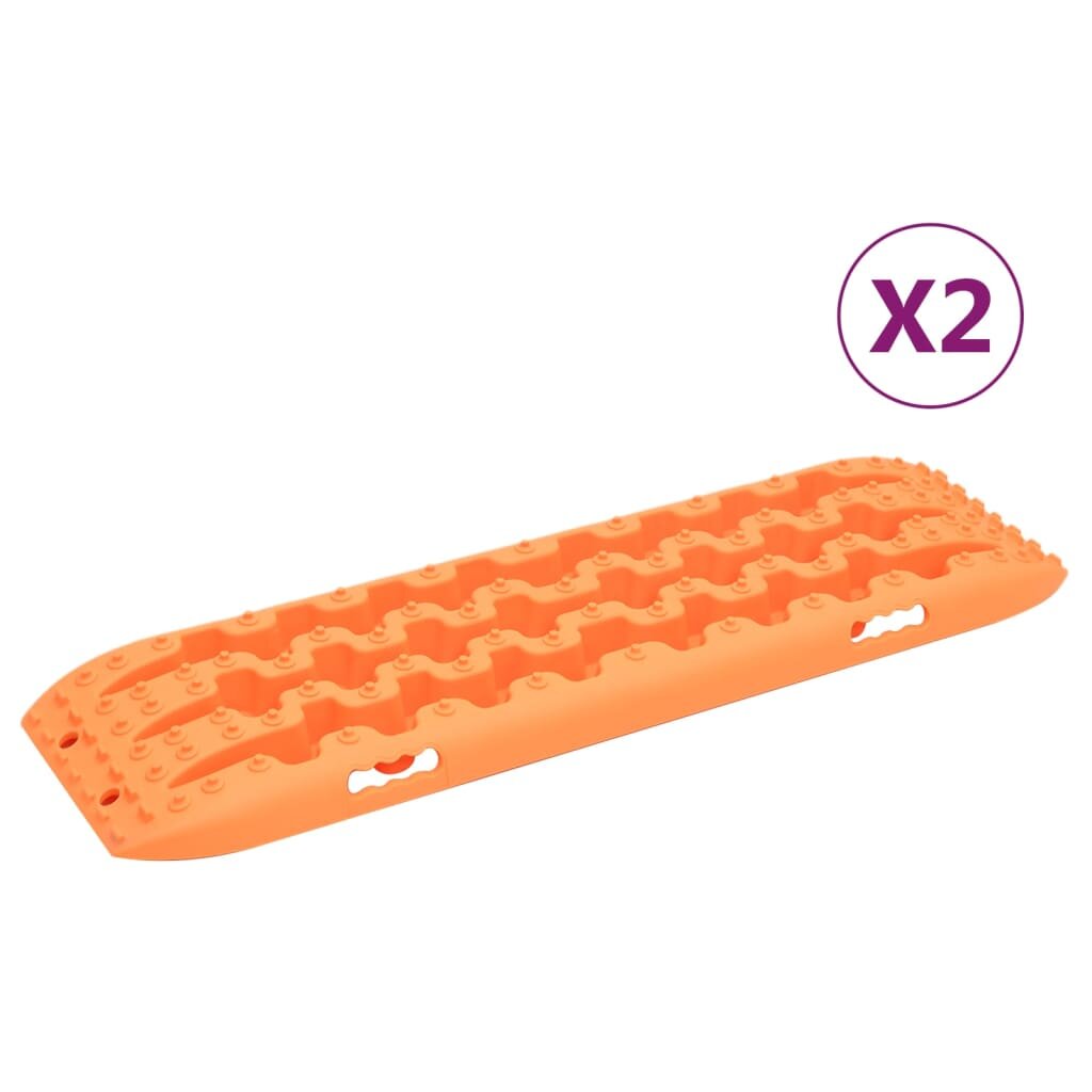 vidaXL Пътеки за кал и пясък 2 бр оранжеви 106x305x7 см найлон