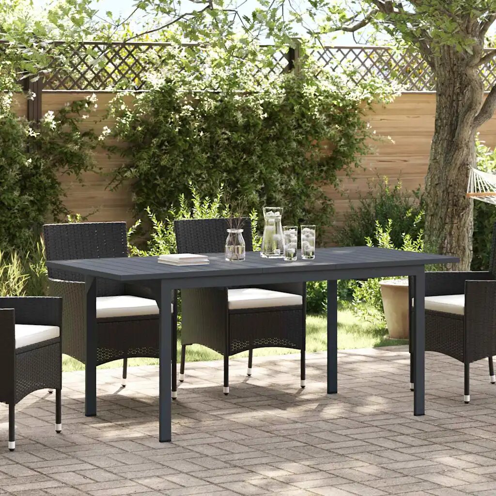 vidaXL Патио маса Антрацит 180 x 80 x 74 cm Прахово боядисана стомана