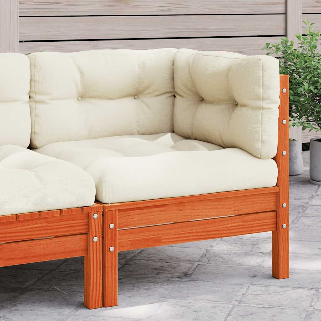 vidaXL Patio Sofa Кафява борова дървесина