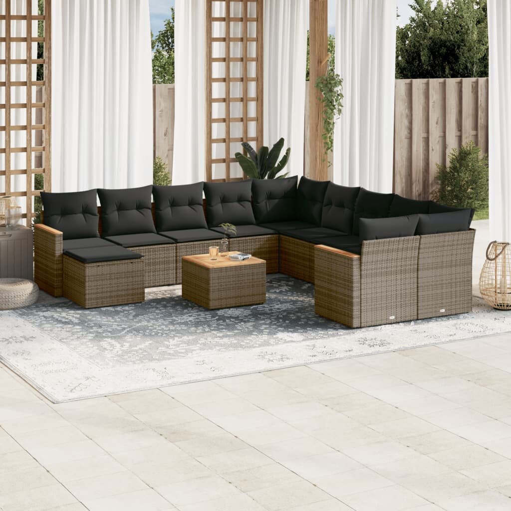 vidaXL Patio Sofa Set 11-местни Grey