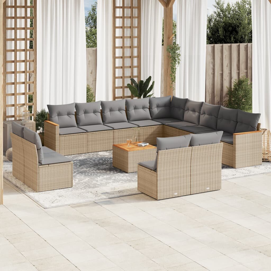 vidaXL Patio Sofa Set 13-местни Бежов микс