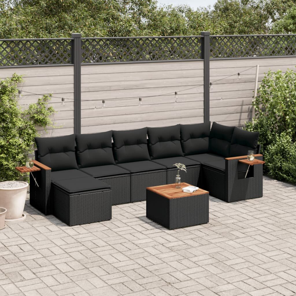vidaXL Patio Sofa Set 8-местни Black