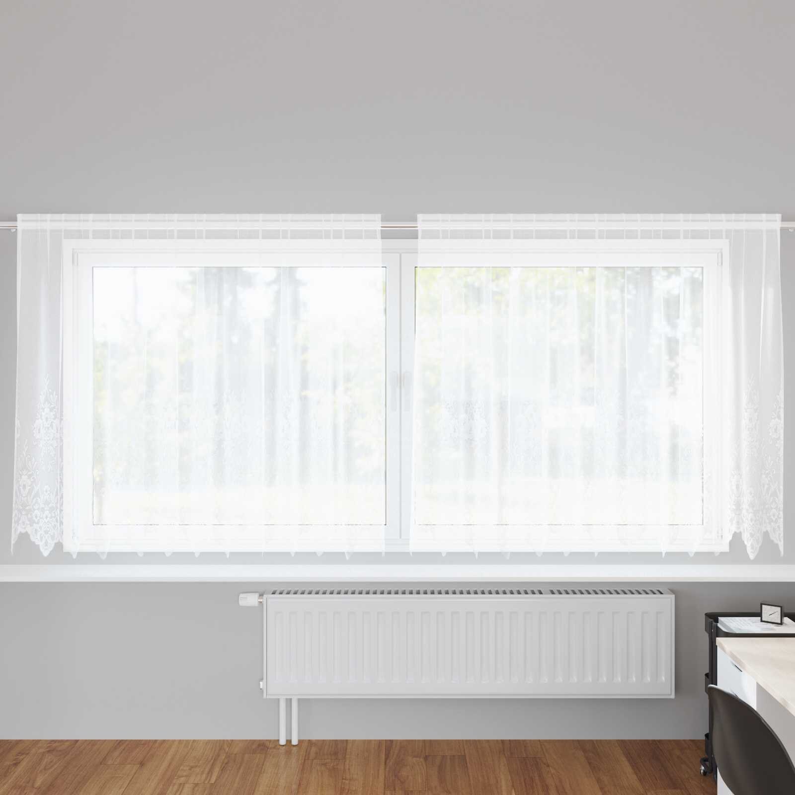 vidaXL Перде от дантела Бяло 160 x 300 cm Полиестер