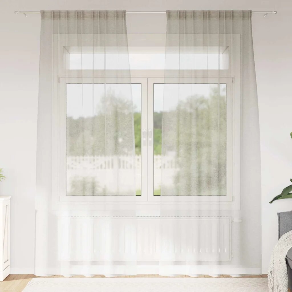 vidaXL Перде от воал 2 бр. Крем 245 x 140 см Полиестер