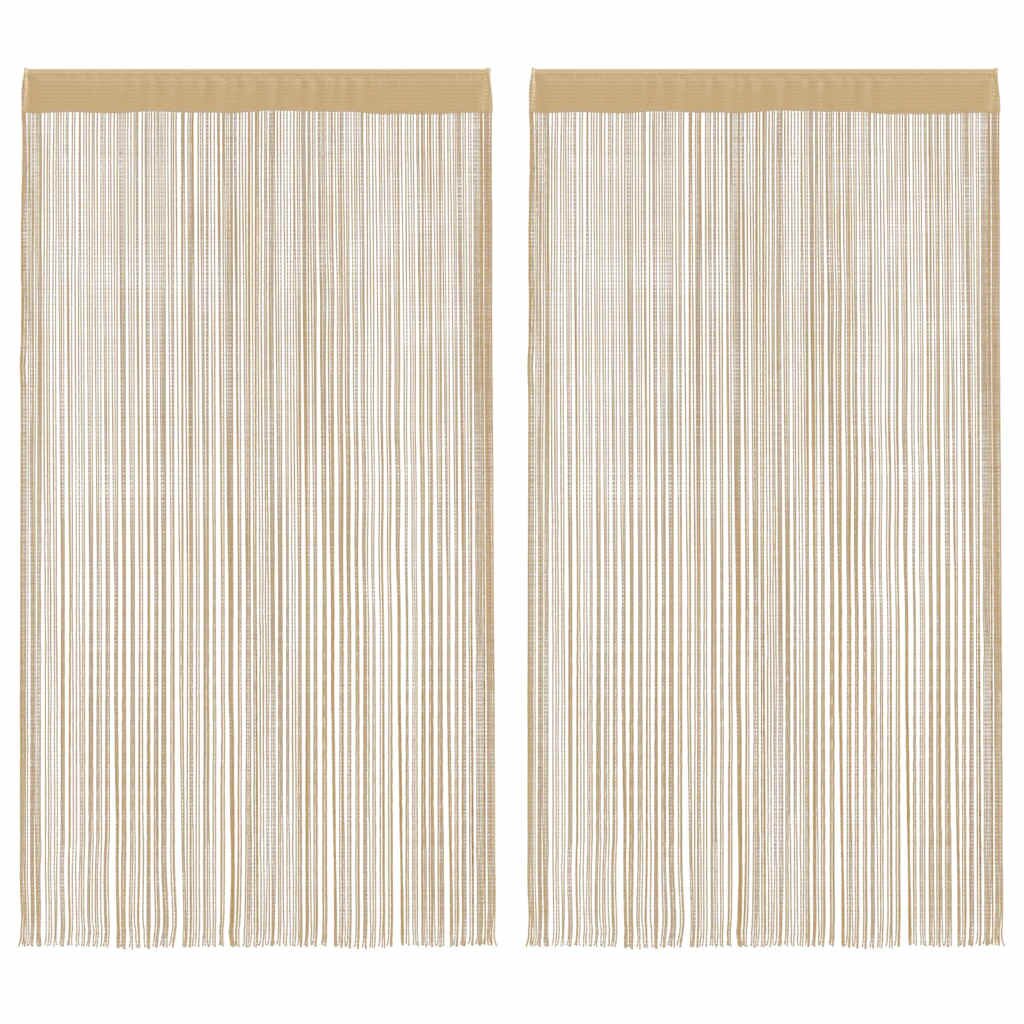 vidaXL Пердета ресни 2 бр 100x250 см бежови