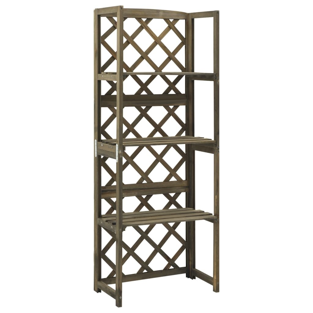 vidaXL Пергола с рафтове сива 55x30x140 см чам масив