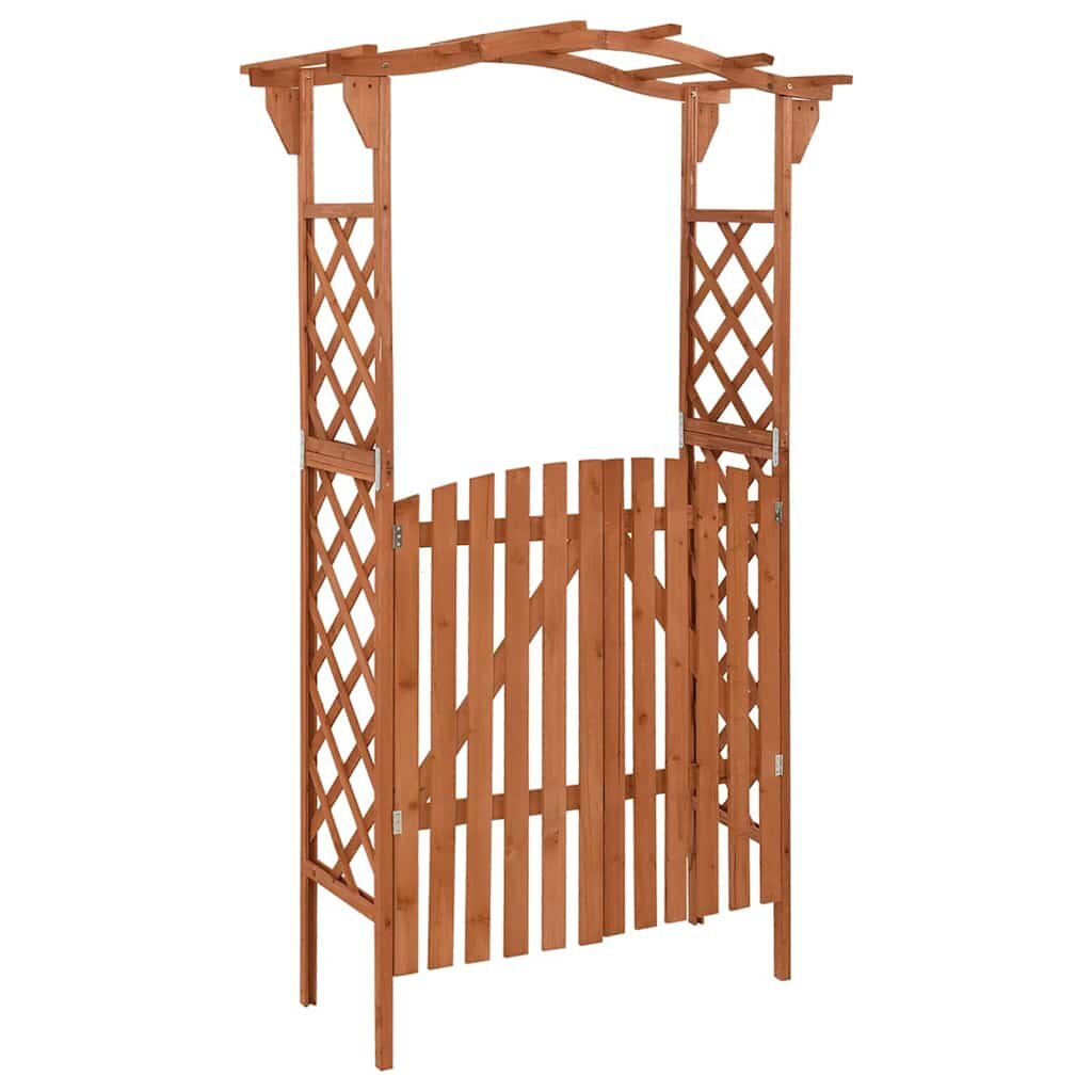 vidaXL Пергола с врата 116x40x204 см масивен чам