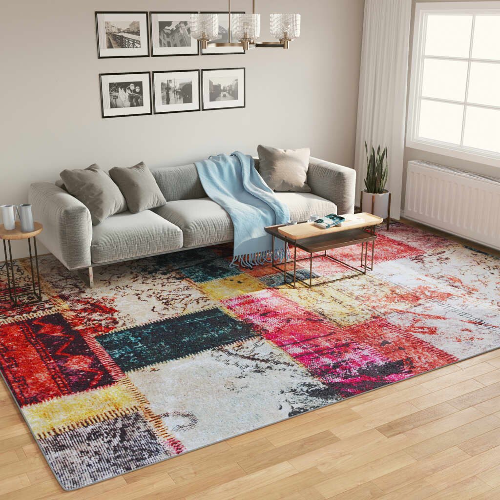 vidaXL Перящ се килим многоцветен 400x300 см
