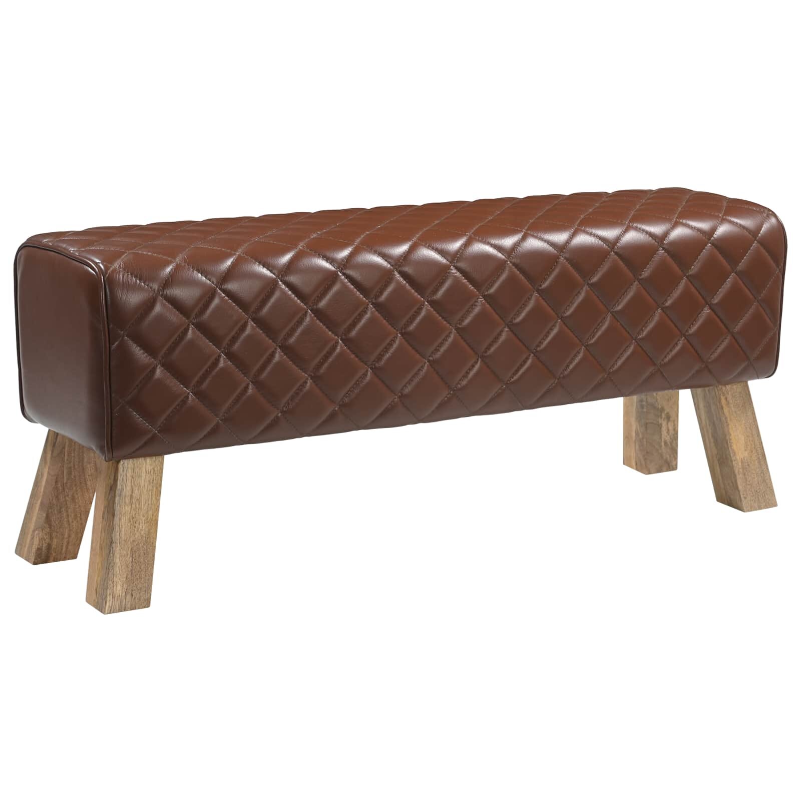 vidaXL Пейка 110 x 30 x 45 см Истинска Кафяв диамант