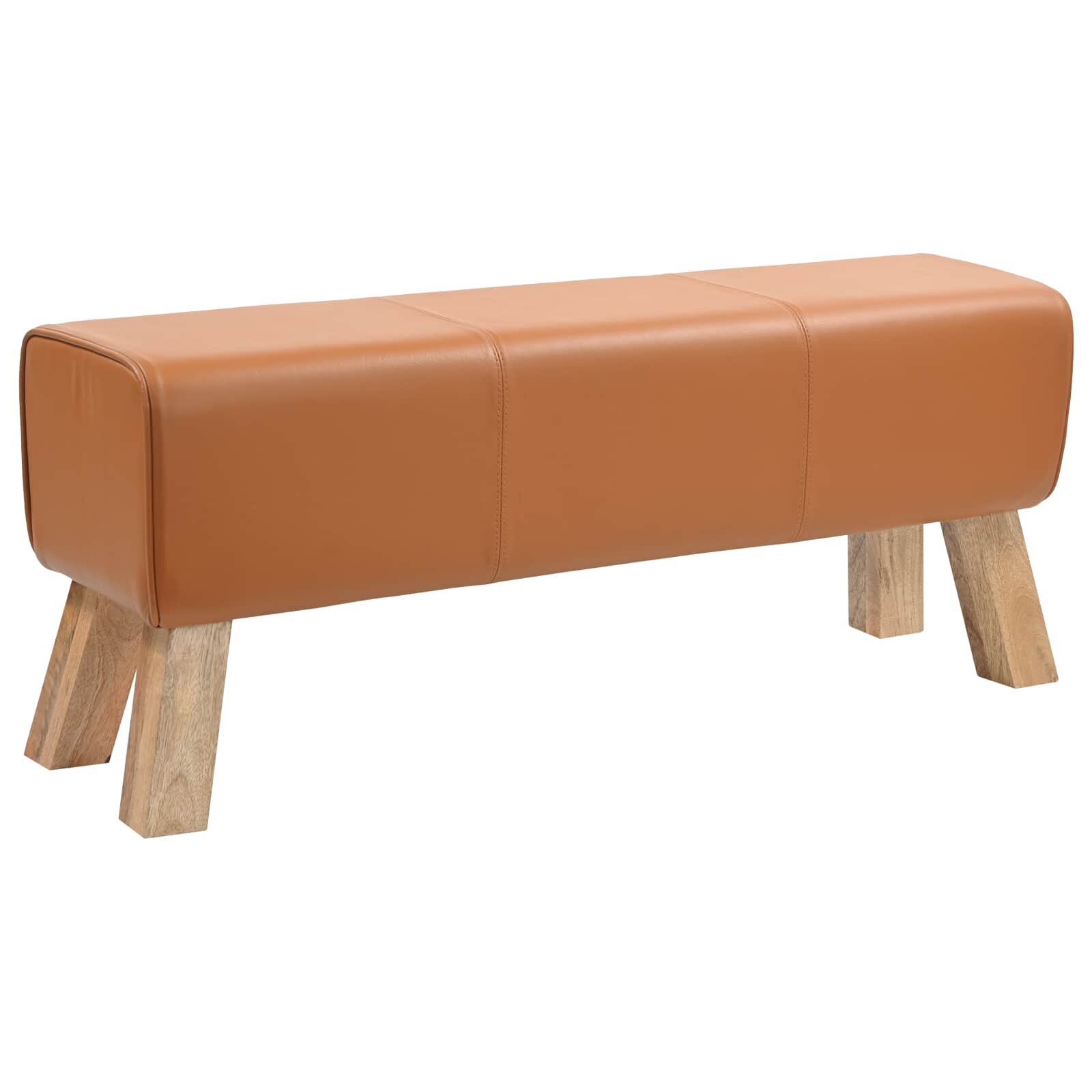 vidaXL Пейка 110 x 30 x 45 см Истинска Кафяво