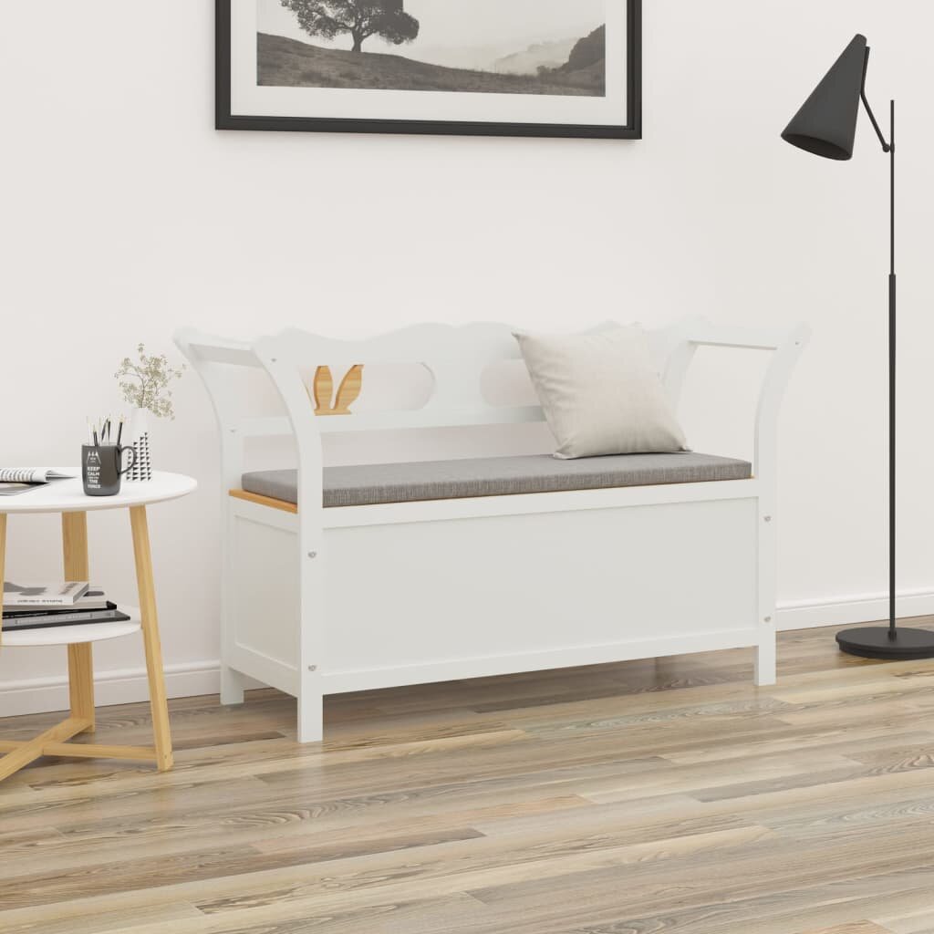 vidaXL Пейка бяла 107x45x755 см масивна ела
