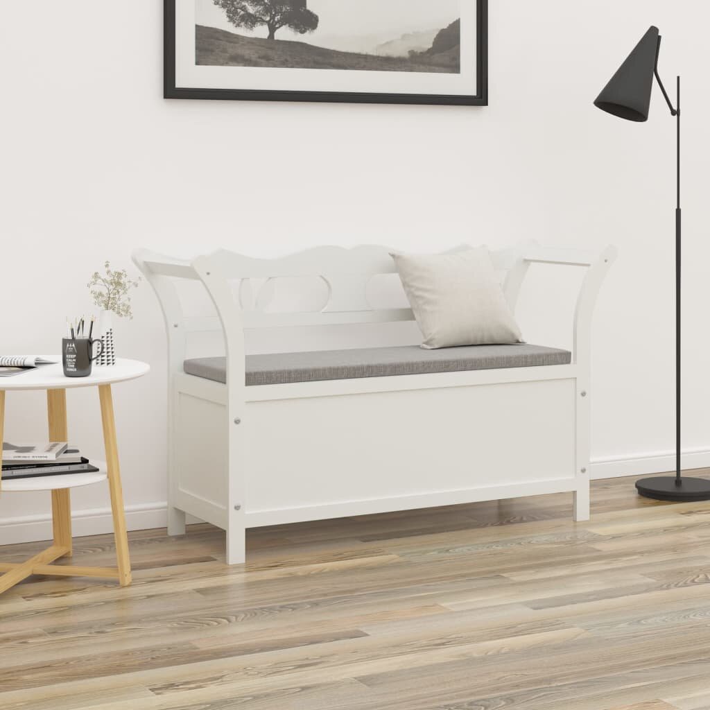 vidaXL Пейка бяла 107x45x755 см масивна ела