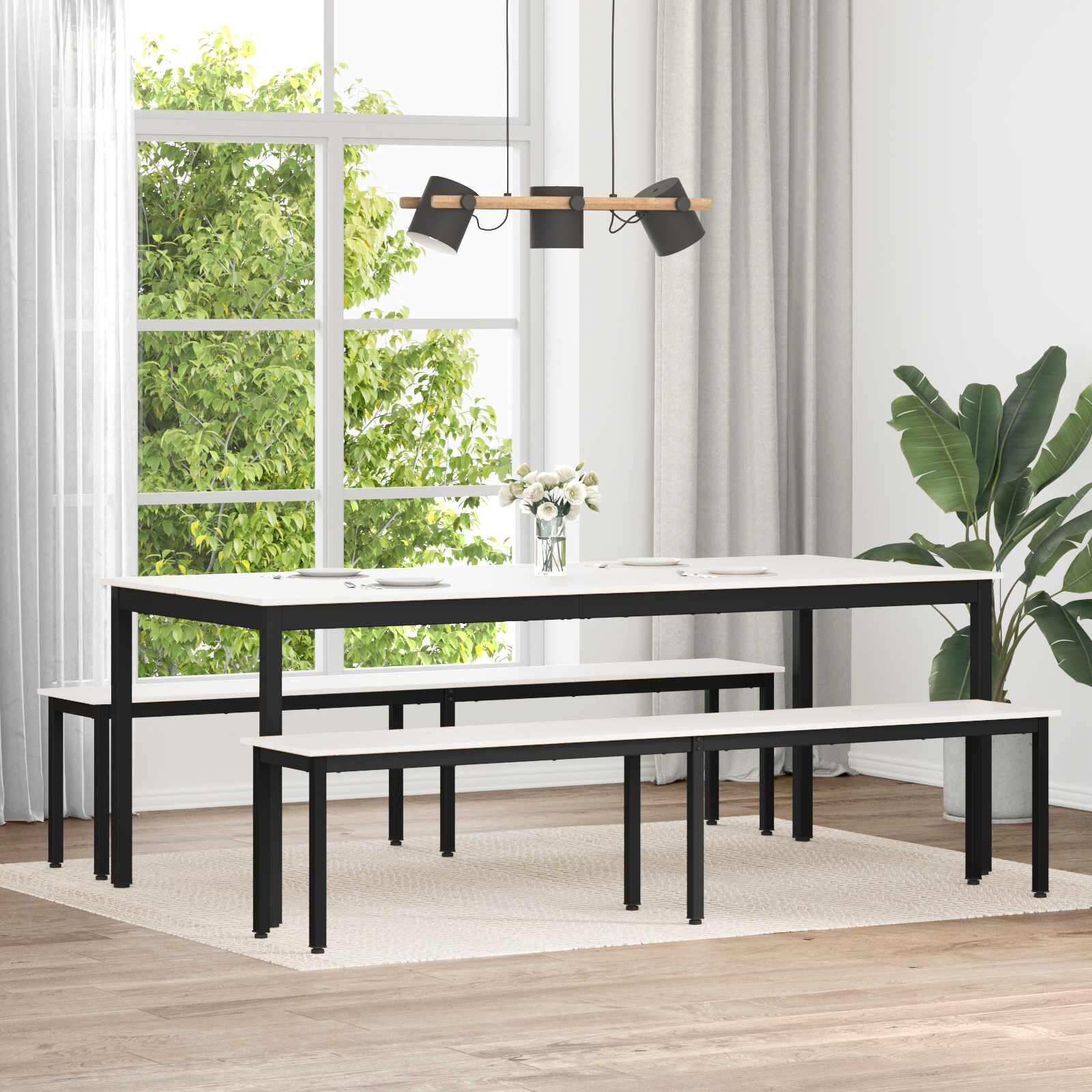 vidaXL Пейка Бяло 200 x 35 x 45 см Солидно борово дърво