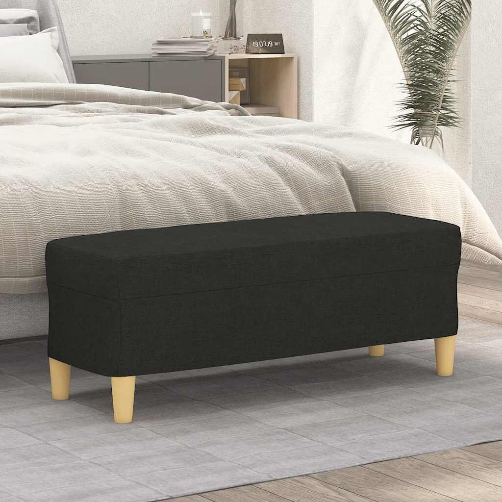 vidaXL Пейка черен 100x35x41 см плат