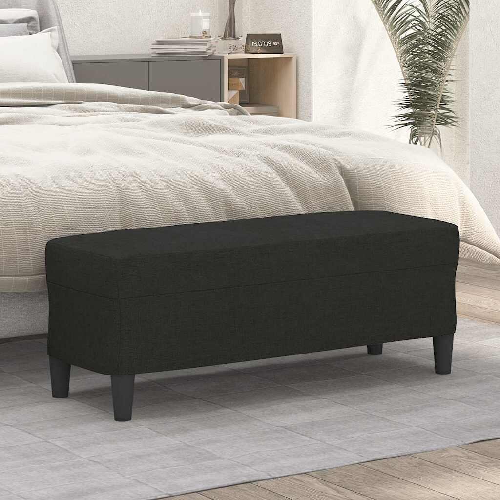 vidaXL Пейка черен 100x35x41 см плат