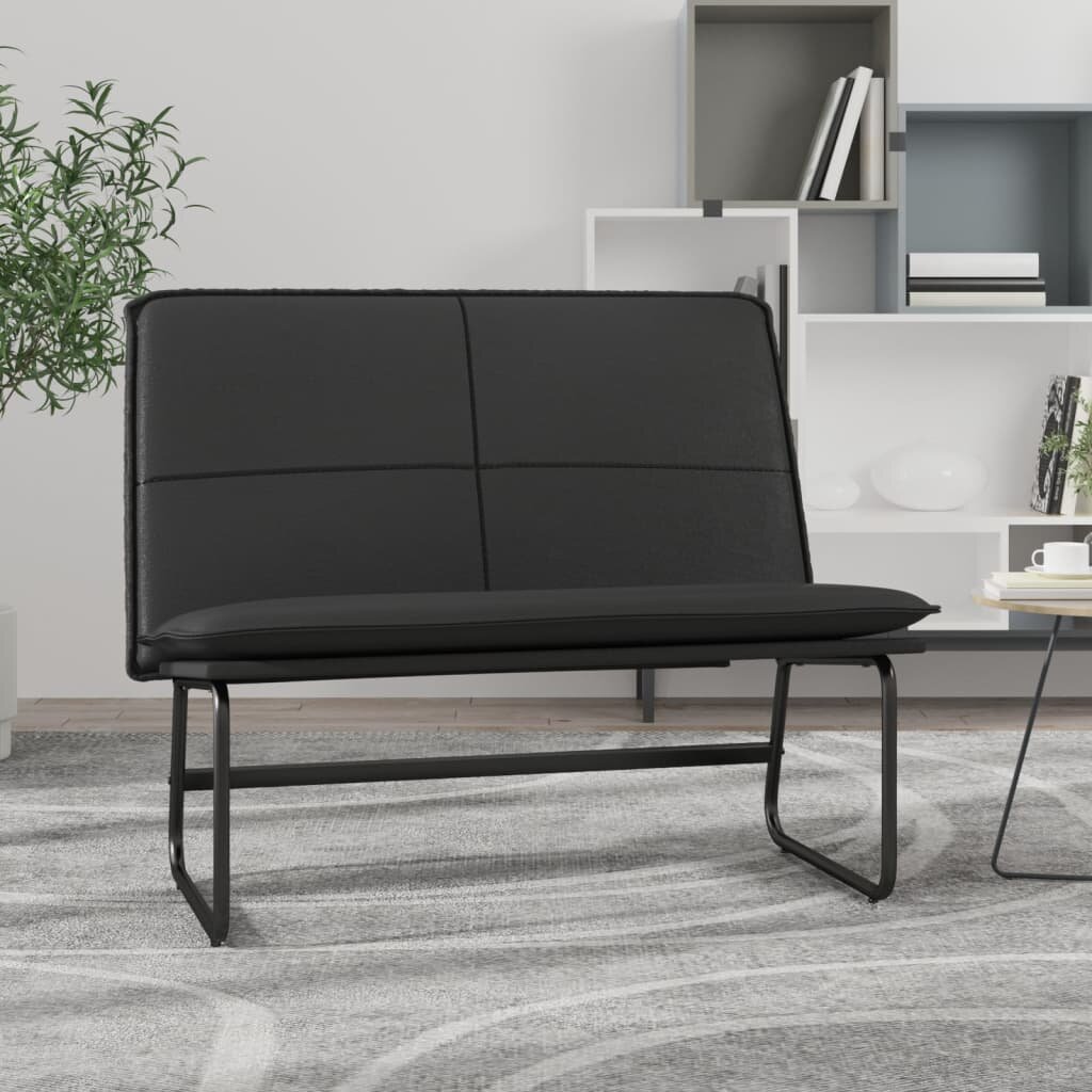 vidaXL Пейка черна 100x75x76 см изкуствена кожа