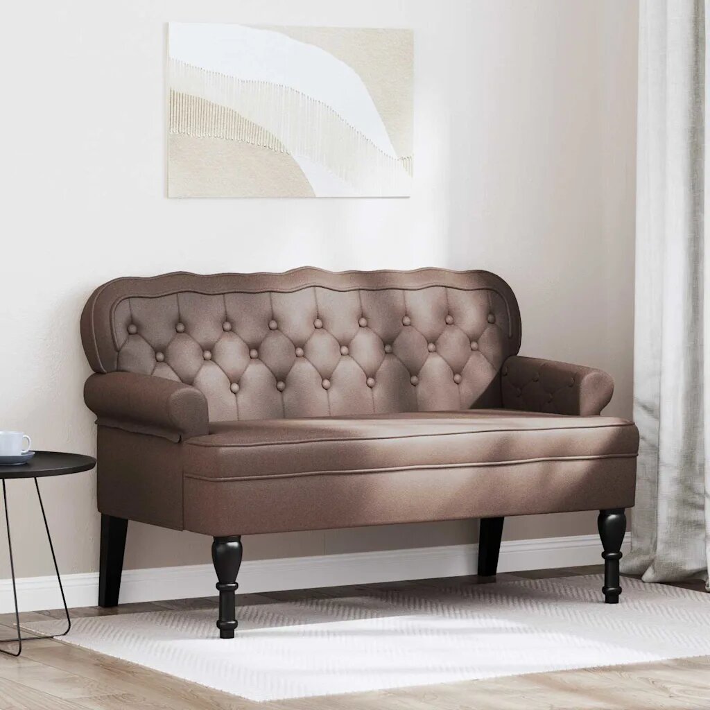 vidaXL Пейка Честърфилд Кафяво 1195 x 645 x 75 см Изкуствена