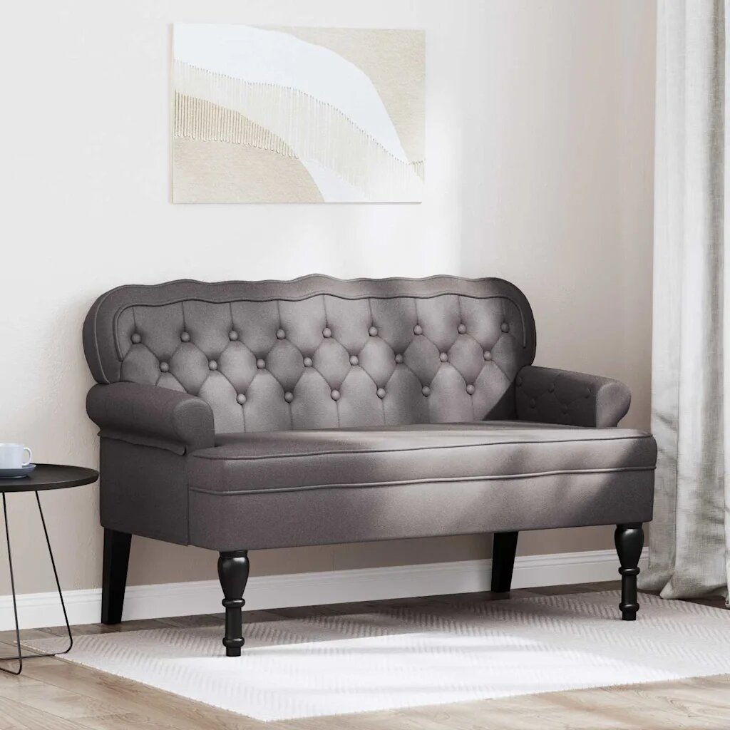 vidaXL Пейка Честърфилд Сив 1195 x 645 x 75 см Изкуствена