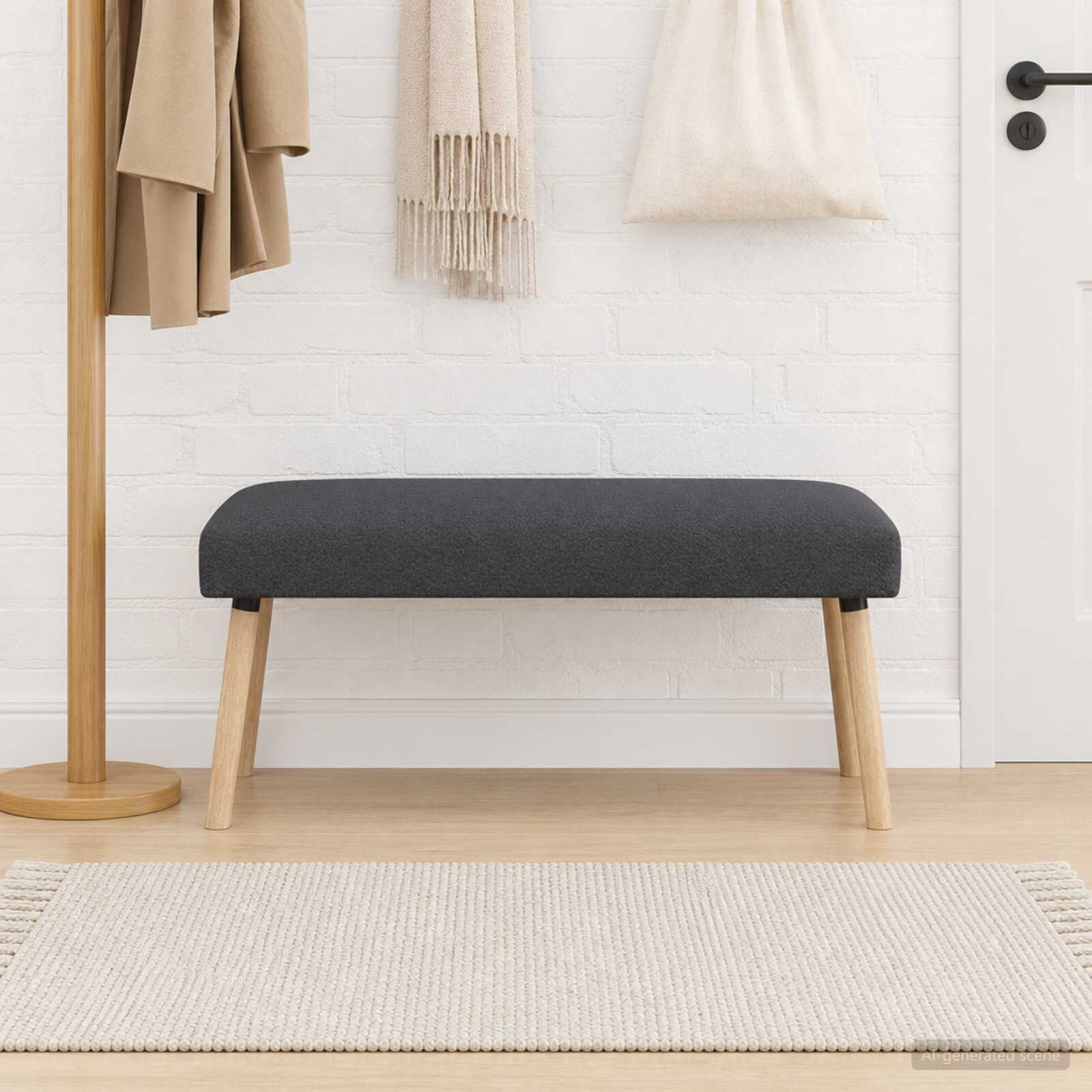 vidaXL Пейка Едноцветен Тъмносиво 110 x 40 x 46 cm Букле
