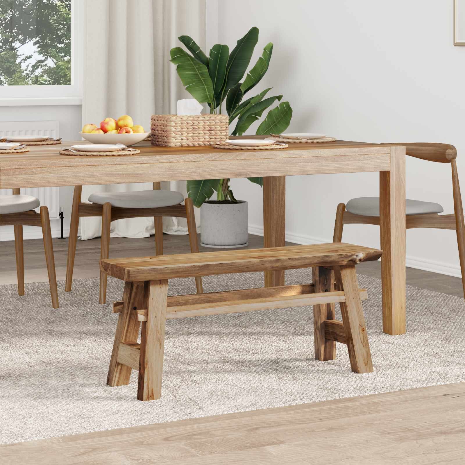 vidaXL Пейка Естествен 100 x 29 x 435 см Солидно тиково дърво