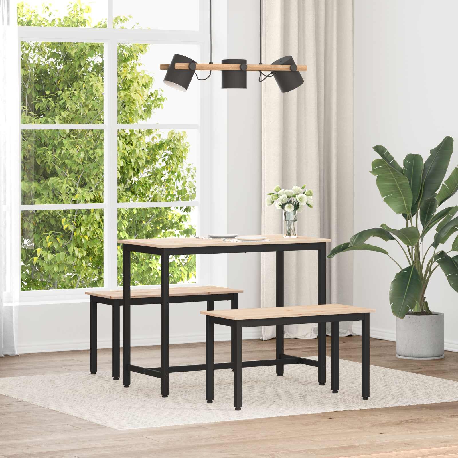 vidaXL Пейка Естествен 80 x 35 x 45 cm Солидно борово дърво