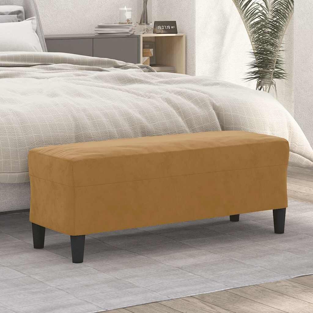vidaXL Пейка кафяв 100x35x41 см кадифе