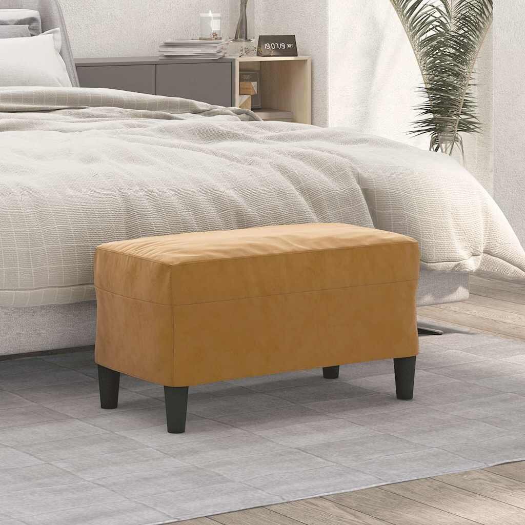 vidaXL Пейка кафява 70x35x41 см кадифе