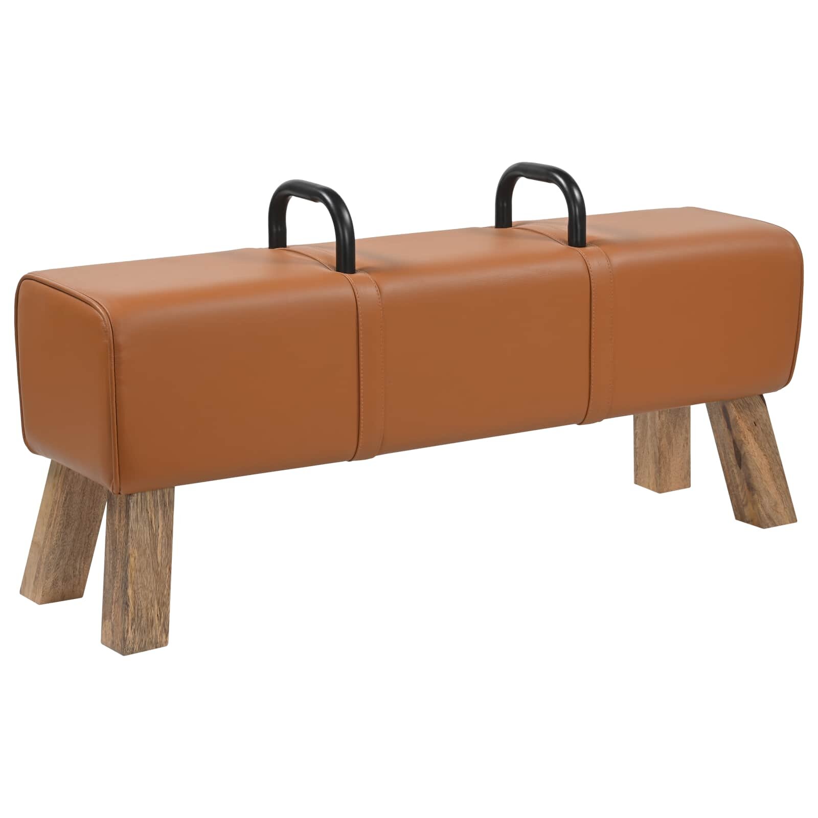 vidaXL Пейка Кафяво 110 x 30 x 45 см Истинска