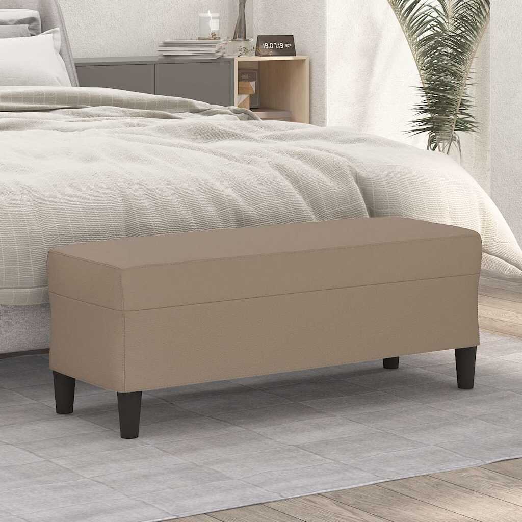 vidaXL Пейка капучино 100x35x41 см изкуствена кожа