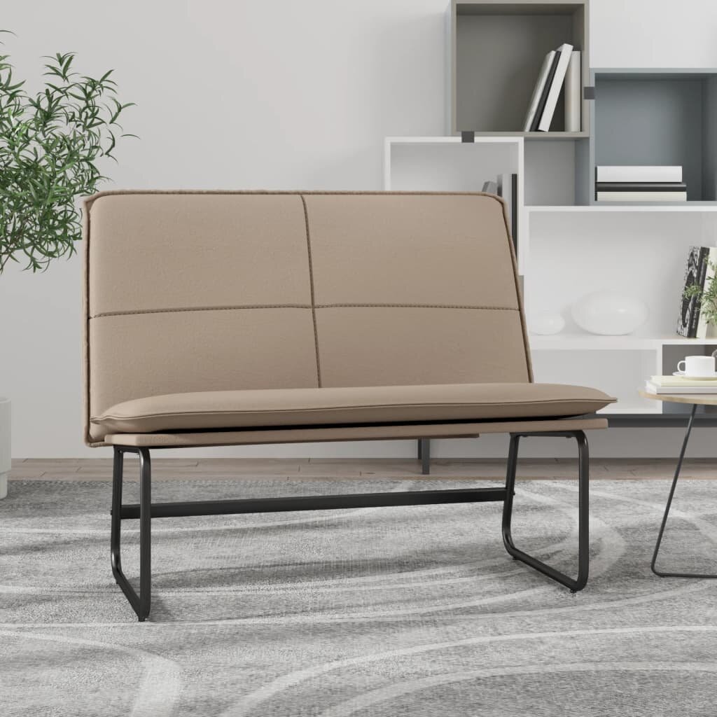 vidaXL Пейка капучино 100x75x76 см изкуствена кожа