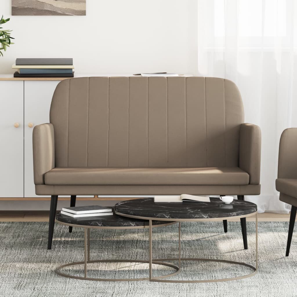 vidaXL Пейка капучино 107x80x81 см изкуствена кожа