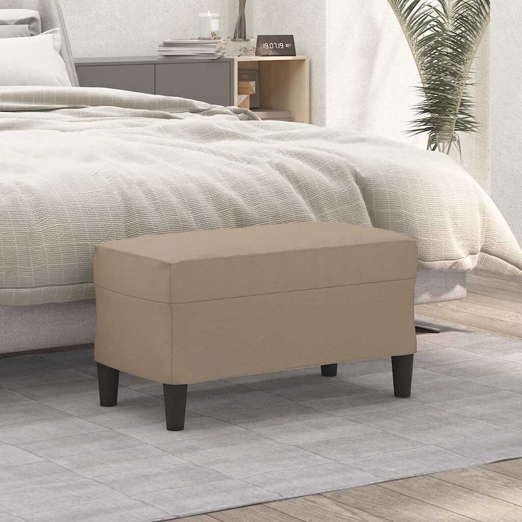 vidaXL Пейка капучино 70x35x41 см изкуствена кожа