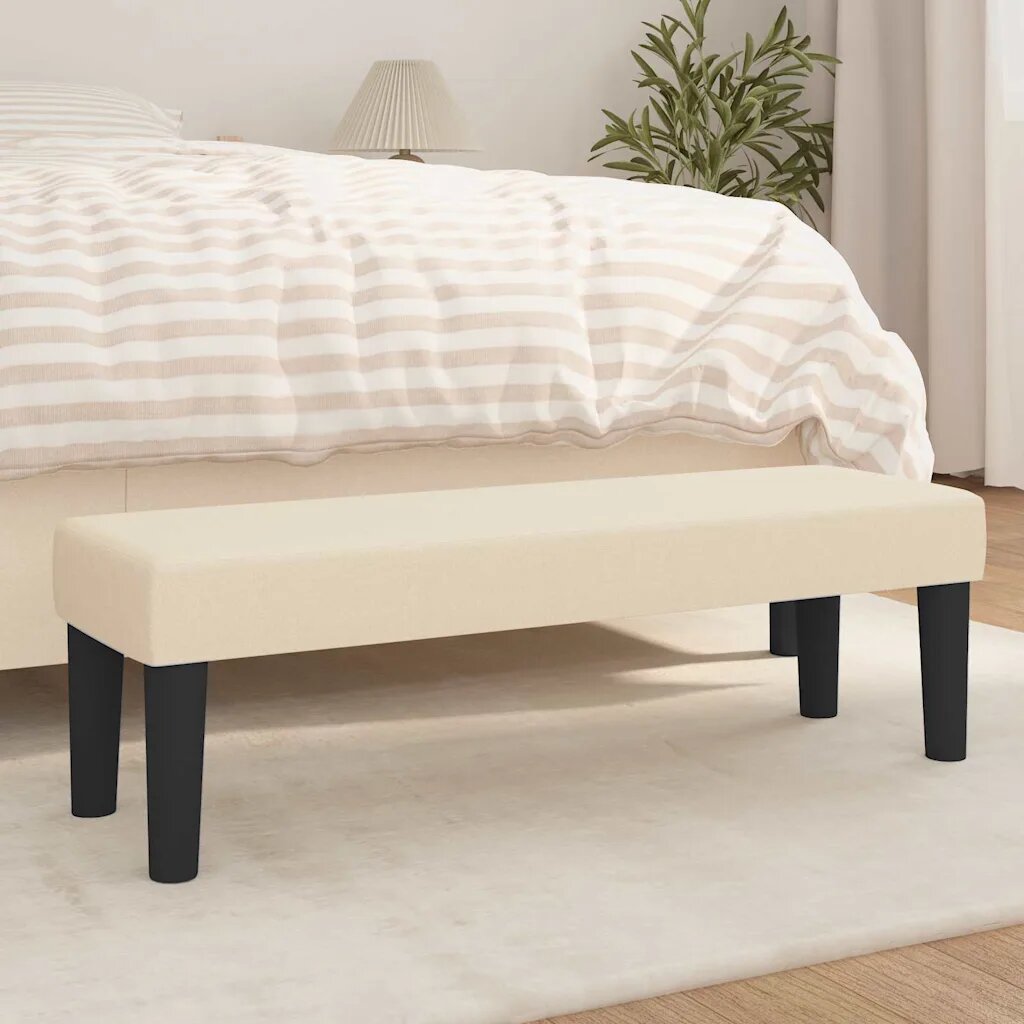 vidaXL Пейка кремава 100x30x30 см плат