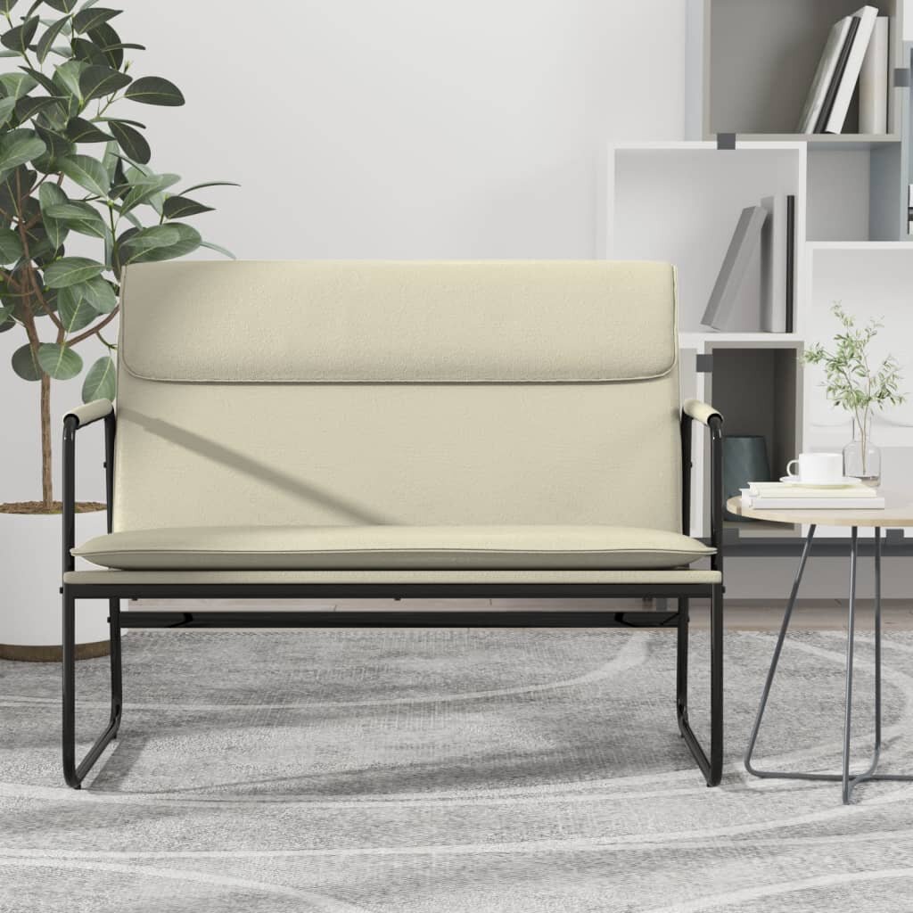 vidaXL Пейка кремава 100x64x80 см изкуствена кожа