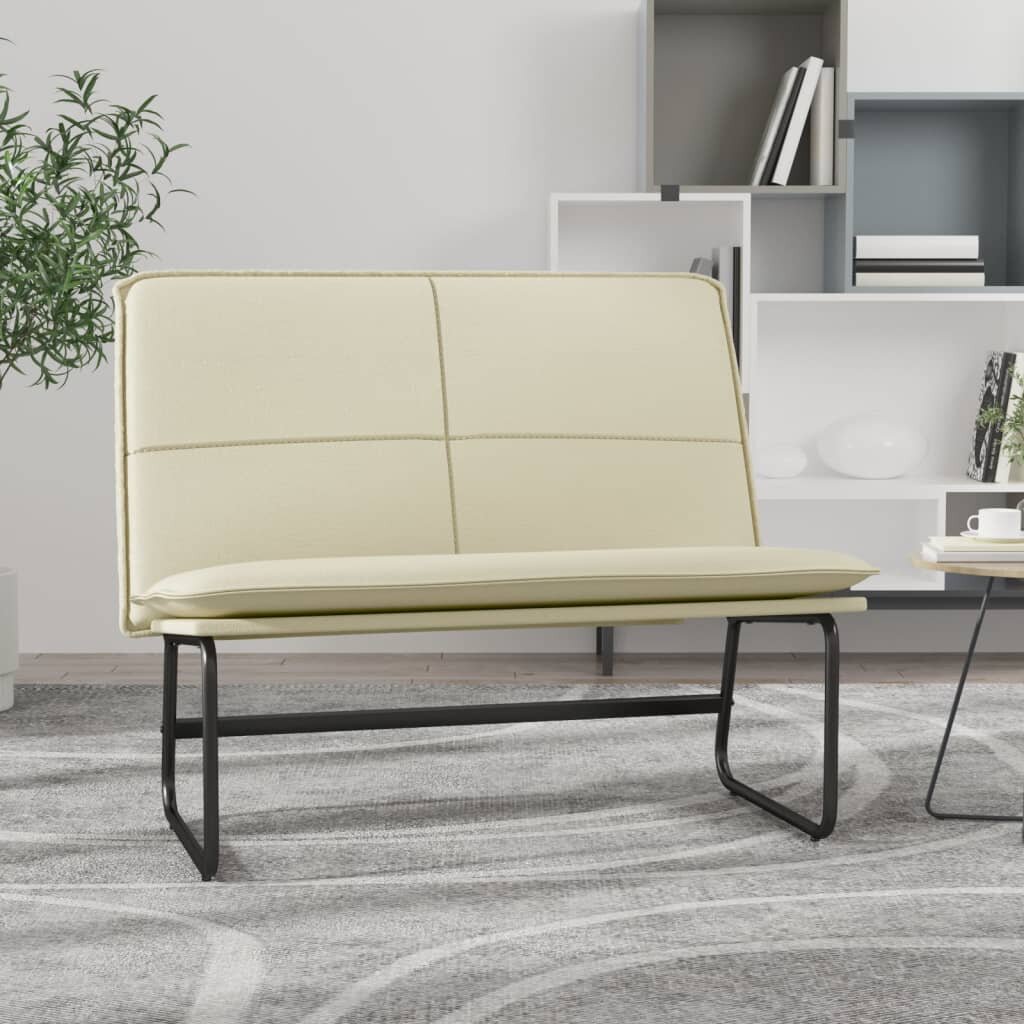 vidaXL Пейка кремава 100x75x76 см изкуствена кожа