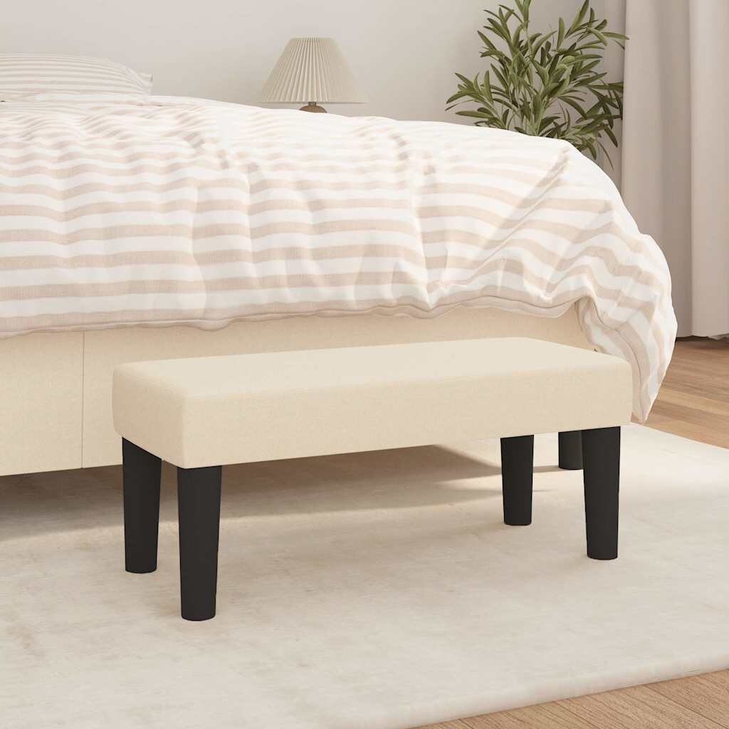 vidaXL Пейка кремава 70x30x30 см плат